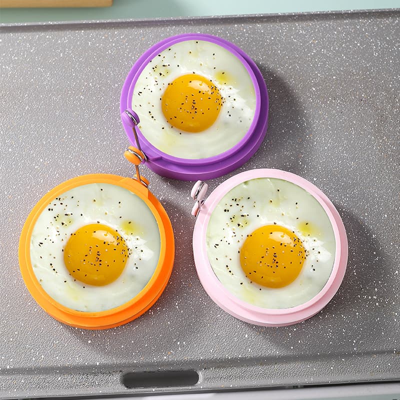 Factory In-Stock Round Heart-Shaped Silicone Egg Fryer Pancake Mold Tool Sunny-Side-Up Egg Mold