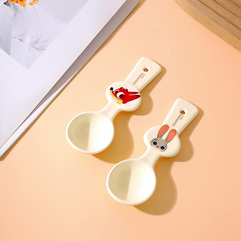 Disney Ceramic Spoon Animal Kingdom Cute Household Baby Eating Spoon High Appearance Cream Style Dessert Spoon Soup Spoon