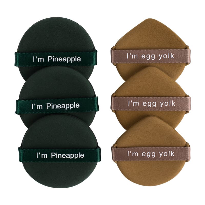 Pineapple Tart Shape Dual-Sided Waterdrop Air Cushion Puff Sponge Durable Wet And Dry Use Foam Beauty Makeup Removing Puff