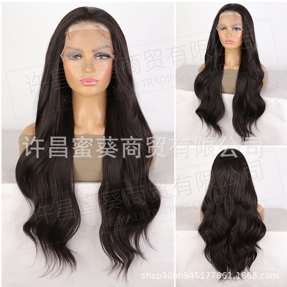 European and American Wig 13x6 Front Lace Synthetic Wig Long Curly Wig for Export Synthetic Lace Front Wigs
