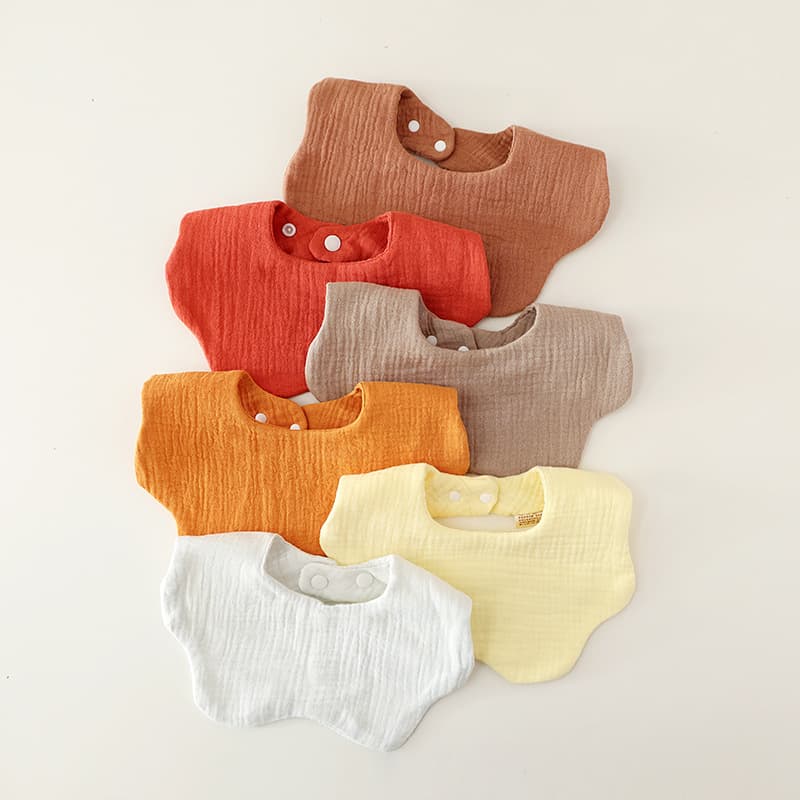 Wholesale 6-layer crepe newborn saliva bag baby bib infant bib baby class a cotton saliva towel baby