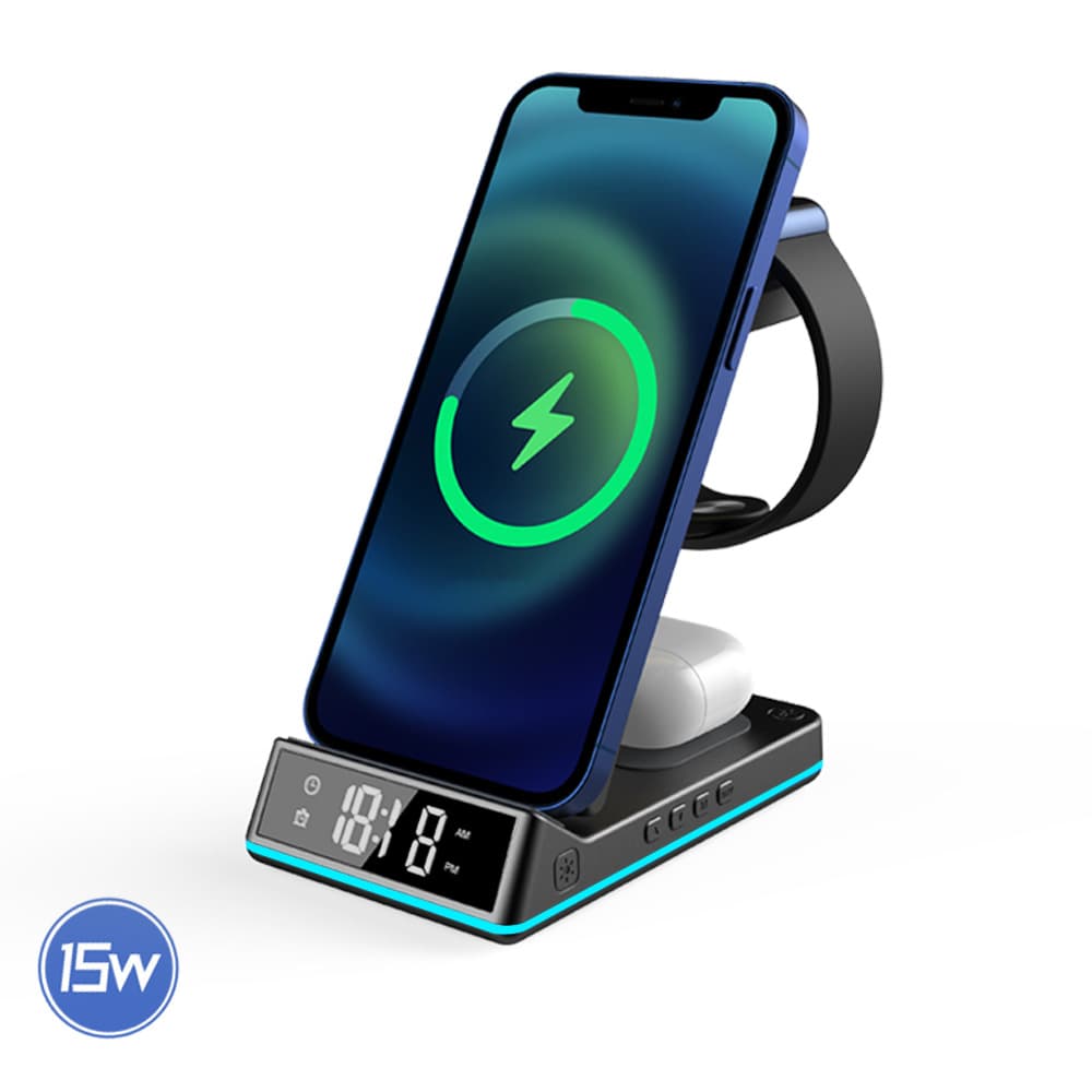 New folding stand wireless charging 6-in-1 night light wireless charger 15W desktop wireless fast charging