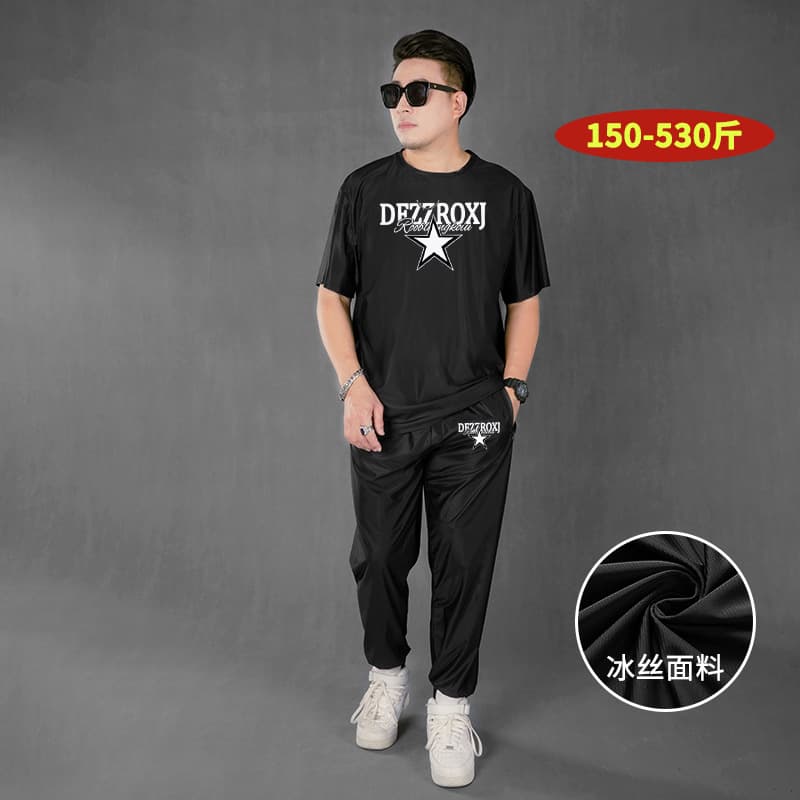 T6054T-shirt-D7054B ice silk shorts-C8054B ice silk trousers versatile casual suit