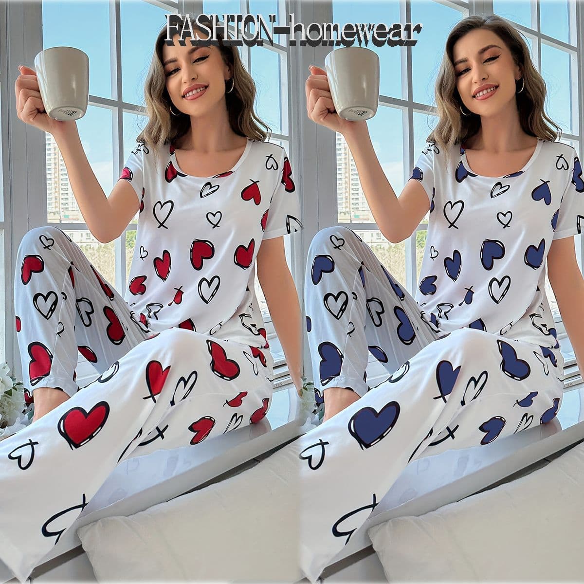 Homewear Woman Sleepwear Pajamas for Valentine's Day