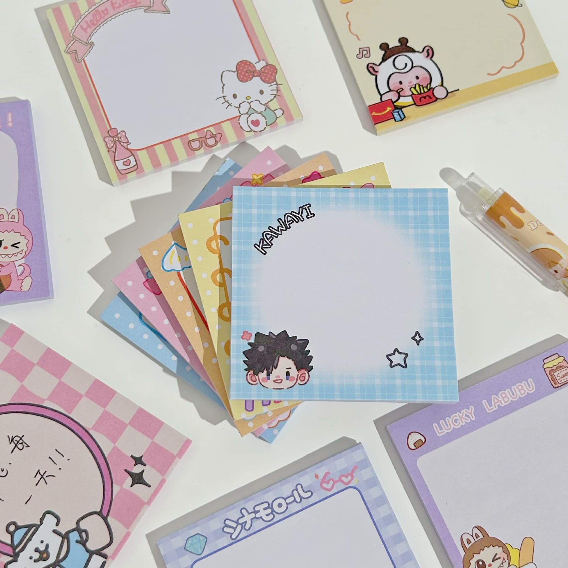 Korean Style Ins Sticky Notes Strong Adhesive Cute Cartoon Student Tear-off Self-adhesive Markers Journal