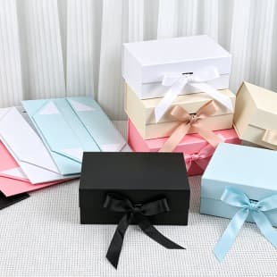 Cross-Border In Stock Magnetic Flip-Top One-Piece Folding Gift Box with Magnet Packaging Empty Box, Shein Amazon Wholesale