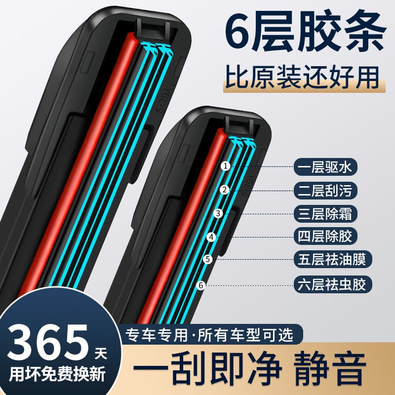 Applicable to six-layer rubber strip Honda CRV wiper, Fit XRV, tenth-generation Civic, Lingpai, Accord, Odyssey, Binzhi wiper