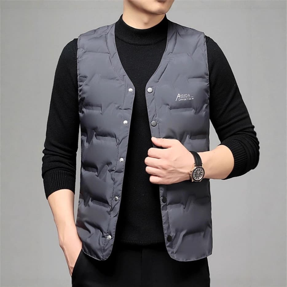 2025 Autumn/Winter New Men's Down Vest, Lightweight and Warm Duck Down Vest for Middle-Aged and Elderly Men