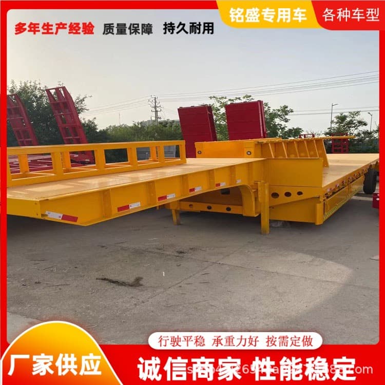 17-meter high/low profile flatbed semi-trailer, three-axle gooseneck flatbed transport vehicle, long-term supply.