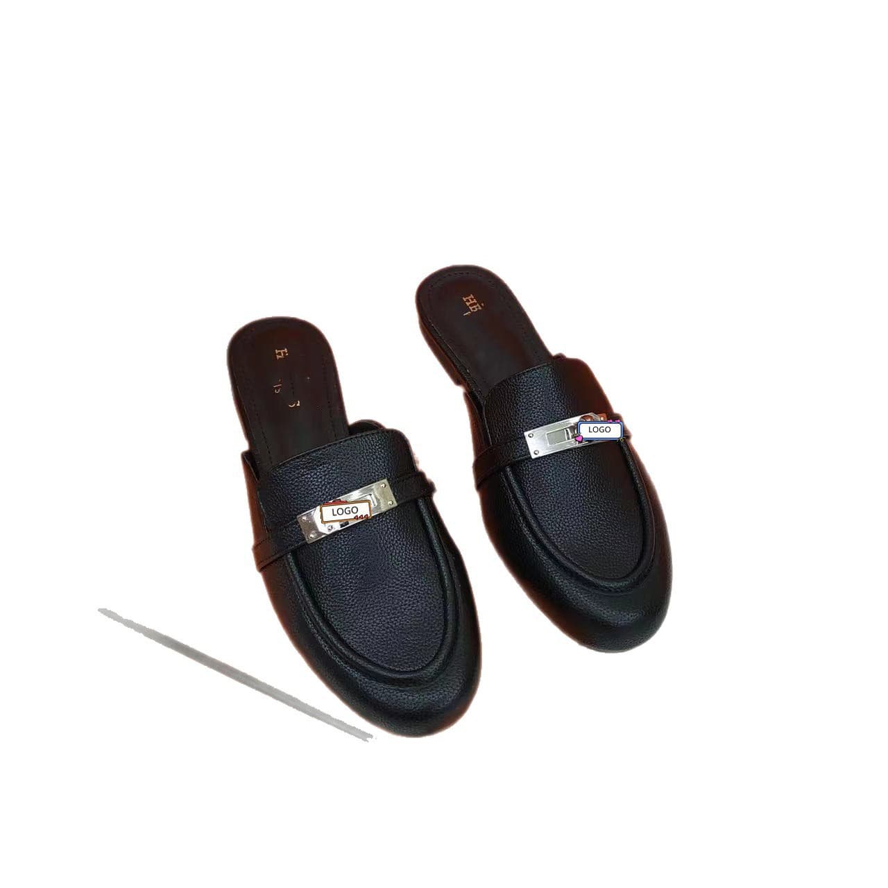 ladiesshoes non-slip casual H-shaped sandals for women to wear cross-border African metal buckle toe flat slippers