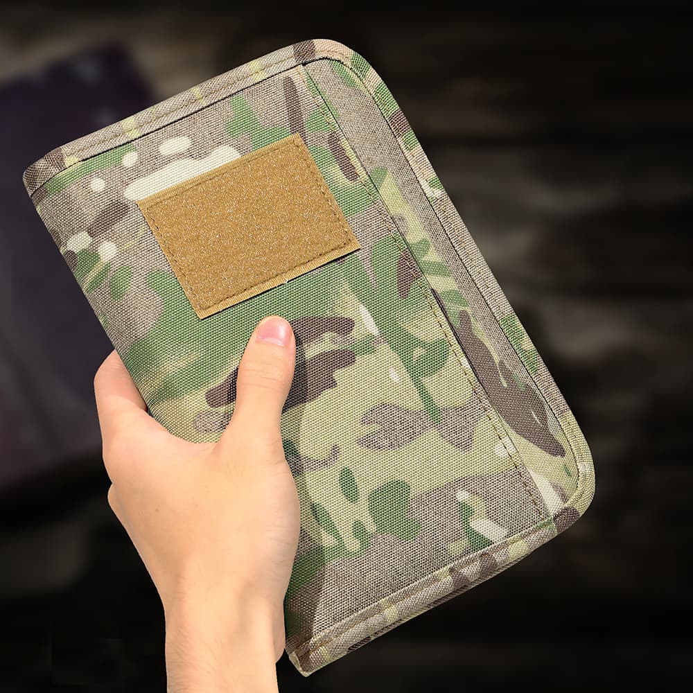 Manba Tactical Leather Cover Military Fan Gear Outdoor Notebook Crossbody Camouflage Diary Book Bag Waist Pack Accessories