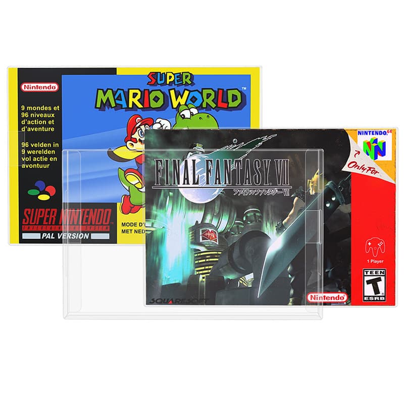SNES/N64 Game Cartridge Protective Box, Storage Case Cartridge Box Protector Display Case