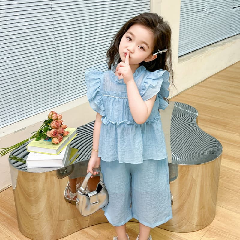 Girls' fungus suit summer 2026 new baby fashion wear summer clothes children's Korean casual two-piece set