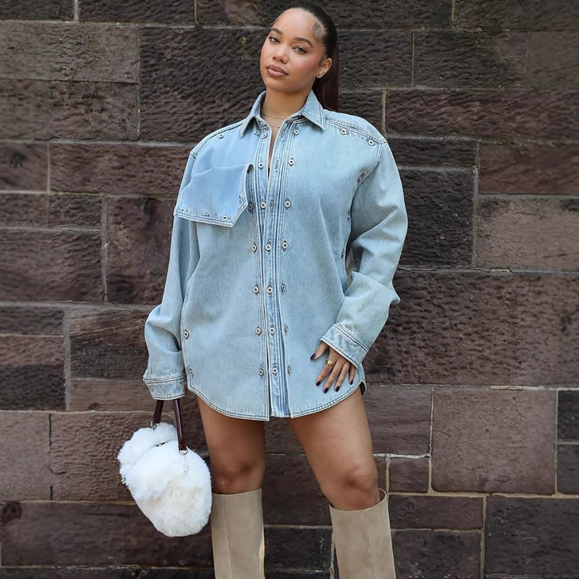 Cross-border European and American Women's Denim Jacket, Loose Fit with Patch Design, Long Sleeve Coat for Amazon Export
