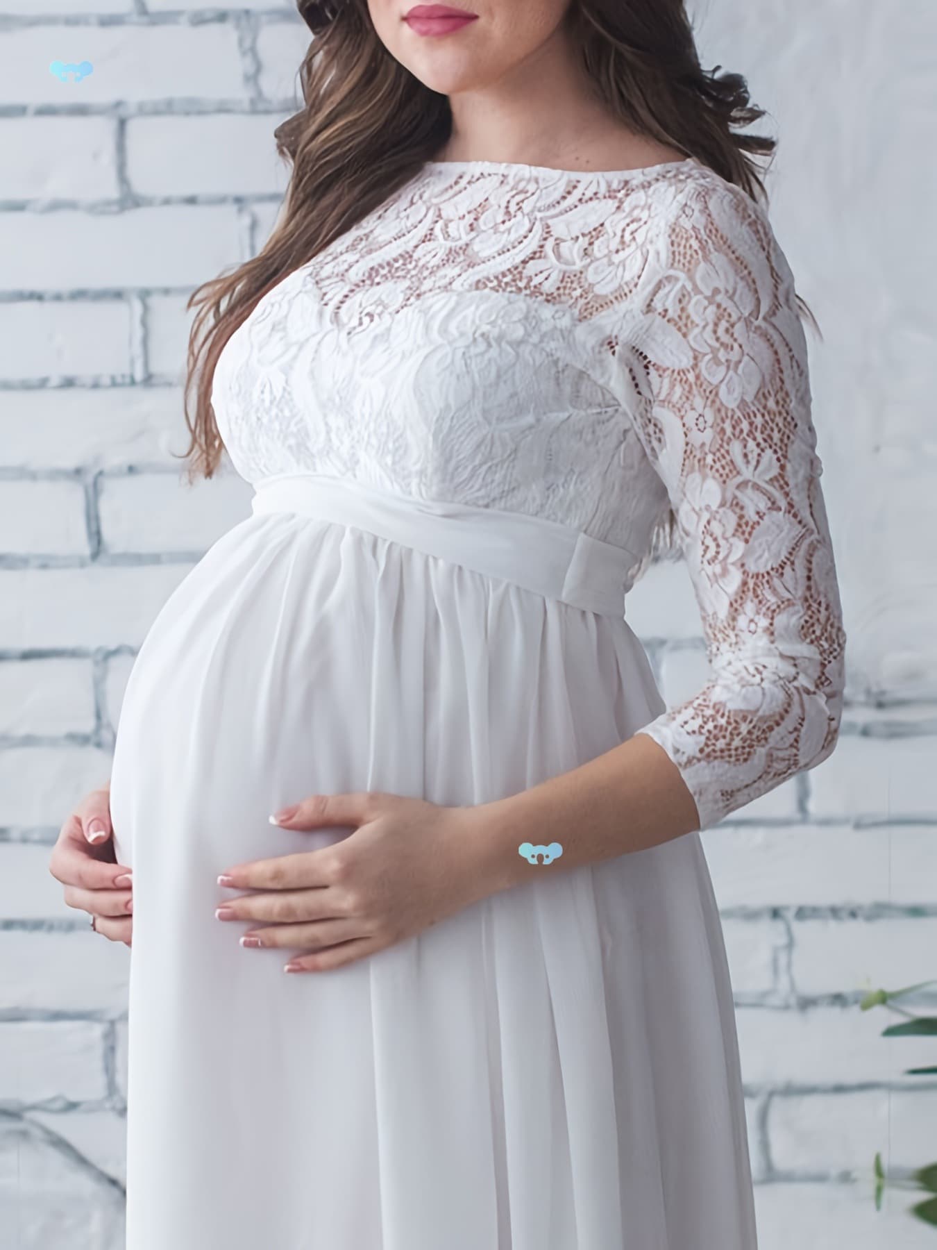 Pregnant Women Lace Dress Maternity Gown Long Dress