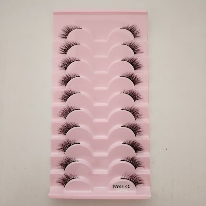 Cross-border foreign trade ten pairs of half-eye fox-style winged eyelashes, messy, thick and natural one-piece false eyelashes