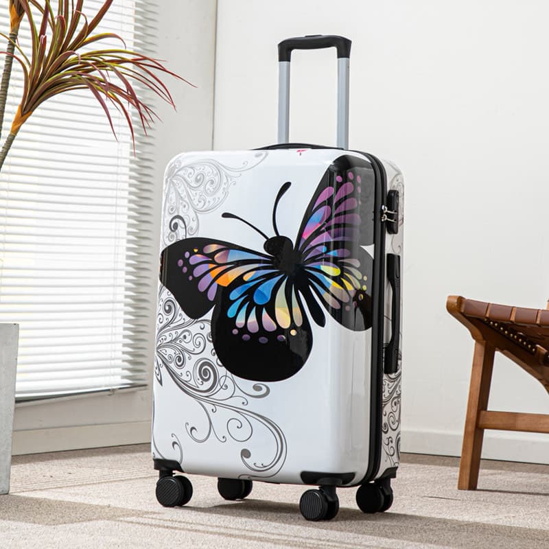 Luggage Wholesale Printed Trolley Case Lightweight Universal Wheel Suitcase Personalized High-Value Password Box Suitcase
