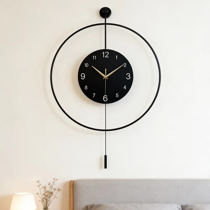 Minimalist Italian style light luxury living room wall clock TV background wall art decoration large size wall clock silent swing wall clock