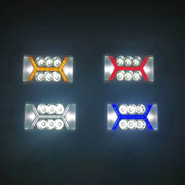 1 Pair Cross-Border New Work Light 40W Rectangular with Daytime Running Light for Jeep Wrangler Off-Road Vehicle Modified Front Bumper LED Light