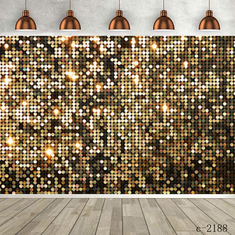 Disco Shiny Gold Decorative Tapestry Photography Background Cloth for Children Newborn Shower Birthday Party Banner