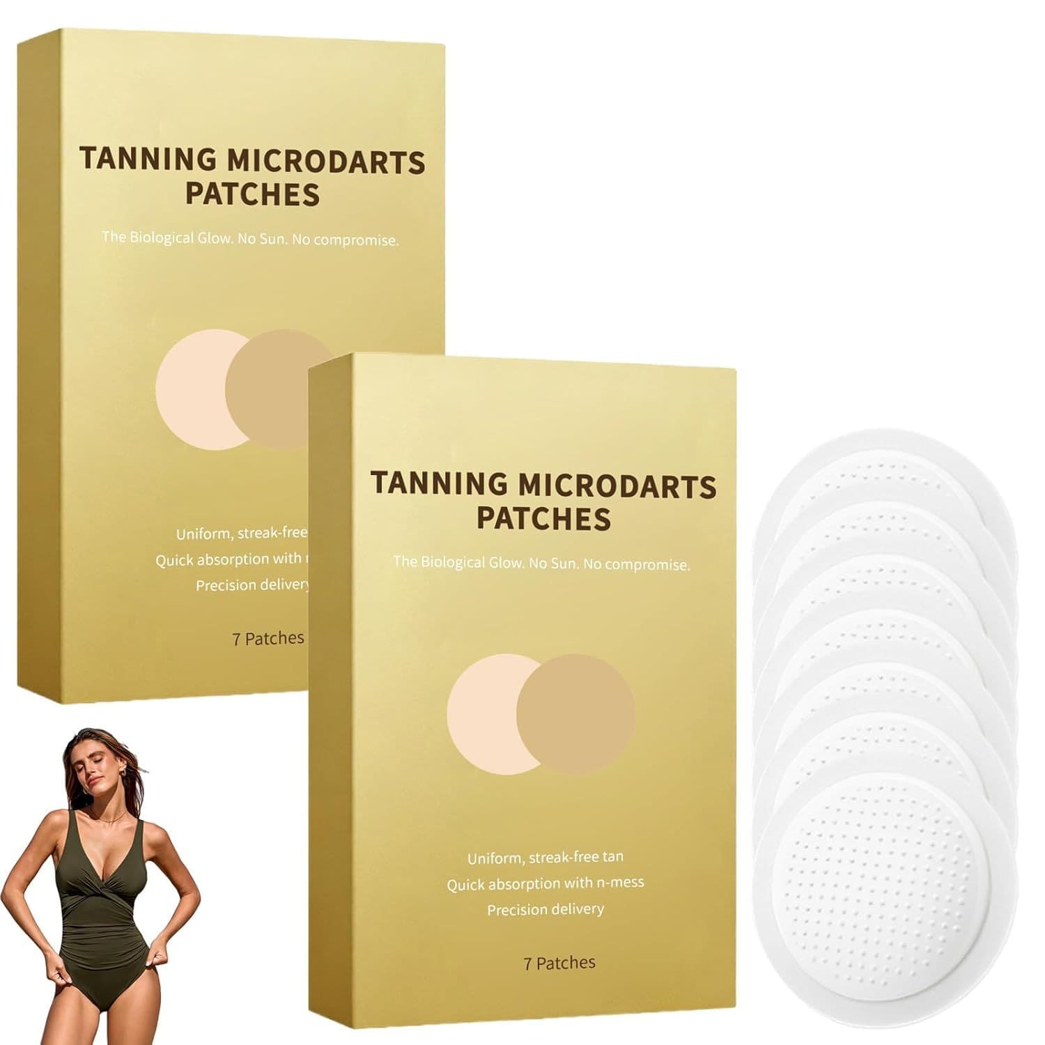 Tanning Care Patches Lightweight Moisturizing Self-Tanning Natural Bronze Color Fits Skin