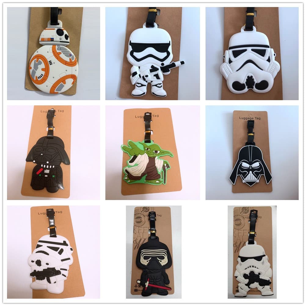 Star Wars PVC Soft Luggage Tag - Darth Vader & Stormtrooper Suitcase Bag Identification Tag, Boarding Pass Hanging Charm