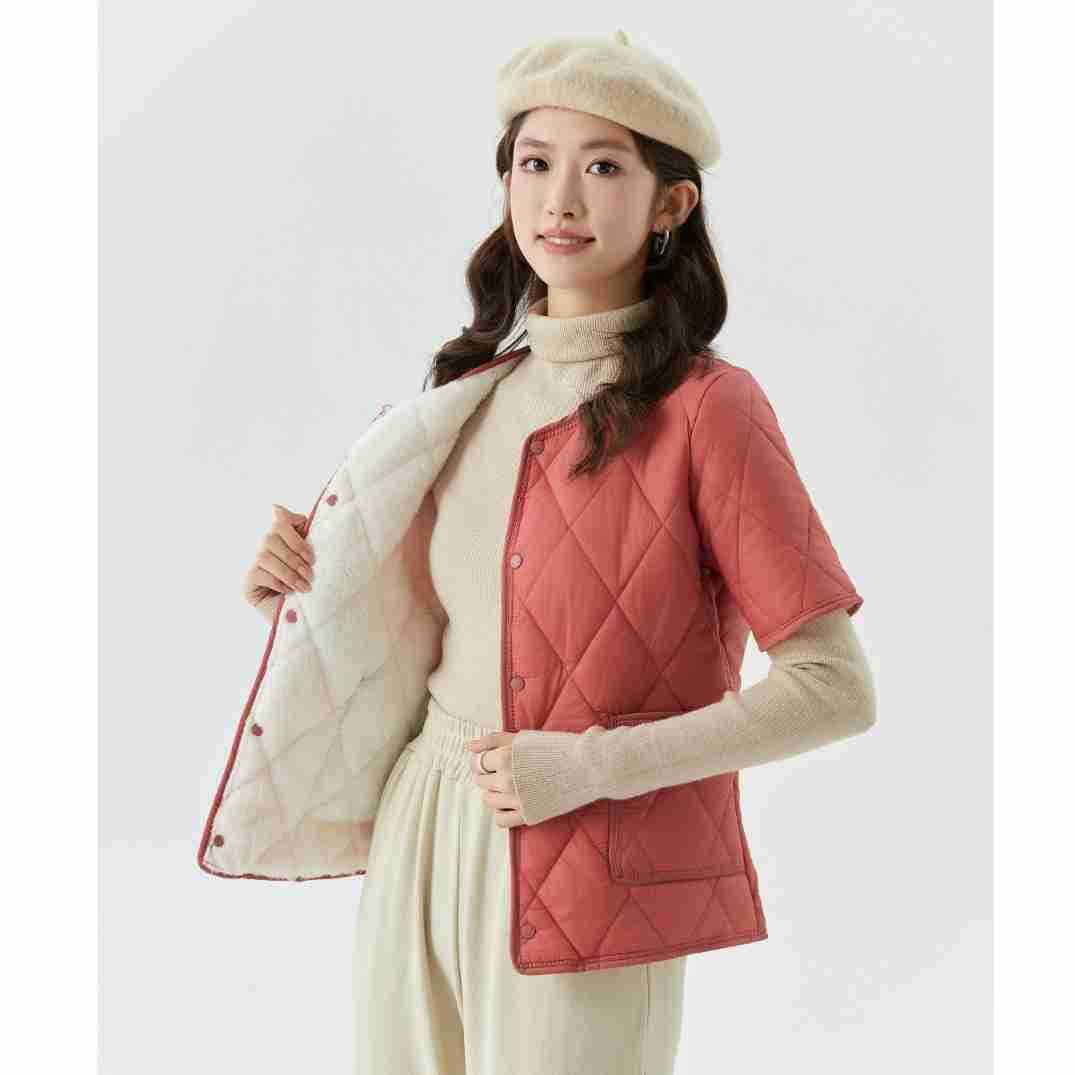 Women's Student Youth Thickened Warm Short-Sleeve Cotton Lining Women's Home Cotton Jacket Fleece-Lined Available for Drop Shipping 2366