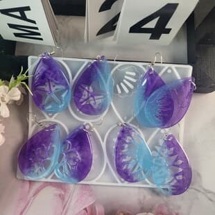 Z0010 Shell Starfish Sunflower Crystal Resin Earring Pendant Silicone Mold DIY Decorative Silicone Mold