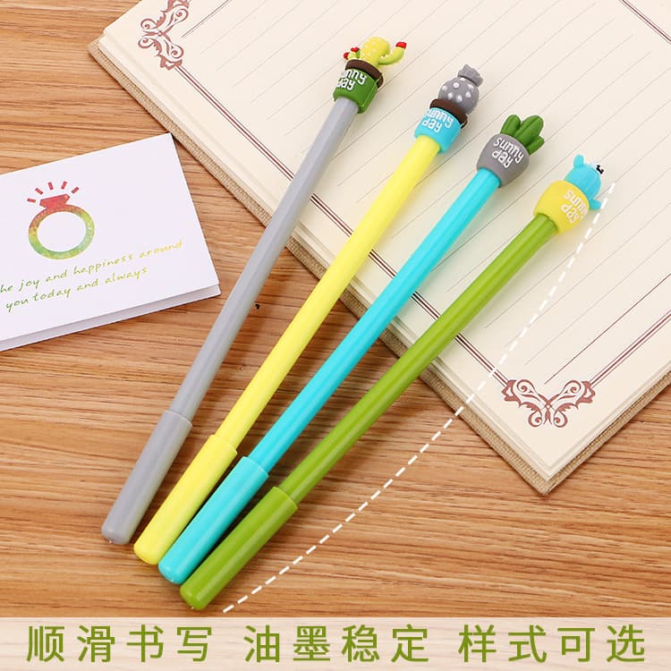 Creative Stationery Cactus Neutral Pen Cute Cartoon Student Pen Office Supplies Sign Pen Manufacturer Wholesale