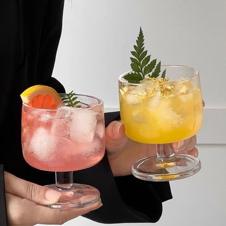Niche Retro Glass Ins Style Short Cup Iced American Coffee Cup Juice Cup Cocktail Cup Glass Water Cup