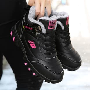 Cross-border Large Size Winter Sports Shoes Women Fleece-lined Warm Cotton Shoes Fashion Comfortable Women's Cotton Shoes Casual Running Shoes
