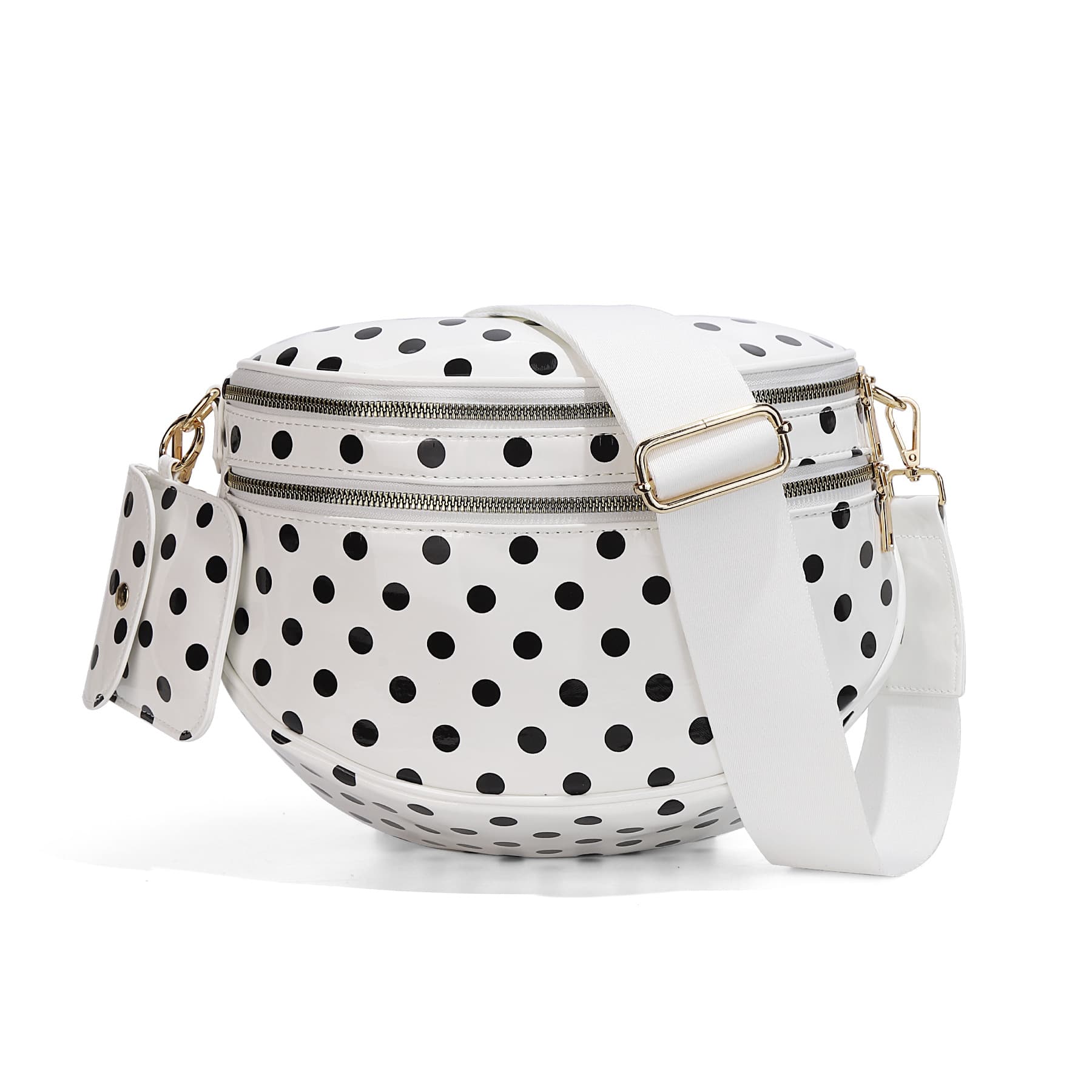 In-Stock Cross-Border New Polka Dot Crossbody Bag, Fashionable Versatile Retro Shell Bag, Plaid Handbag and Shoulder Bag