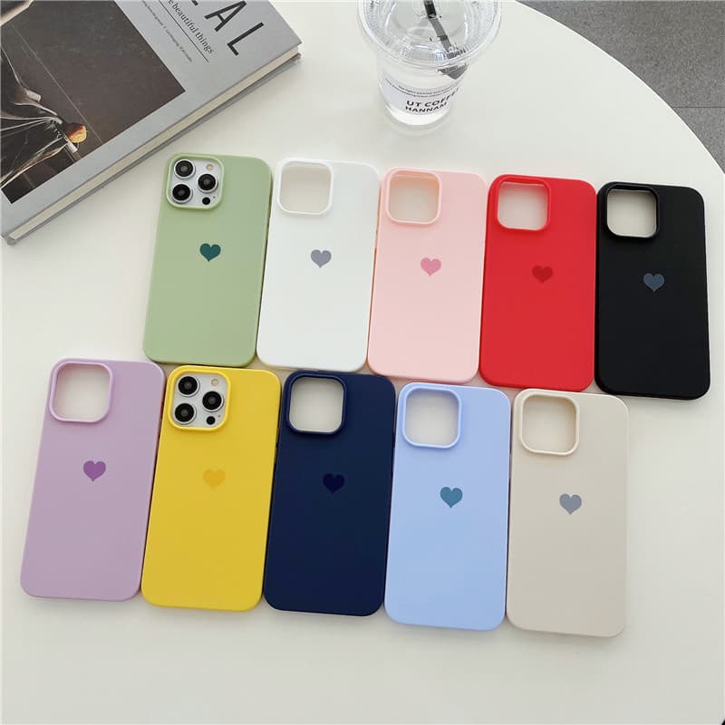 Simple love frosted iPhone 14/13 suitable for 12/11 Apple 16/15 PROMAX mobile phone case anti-fall cover