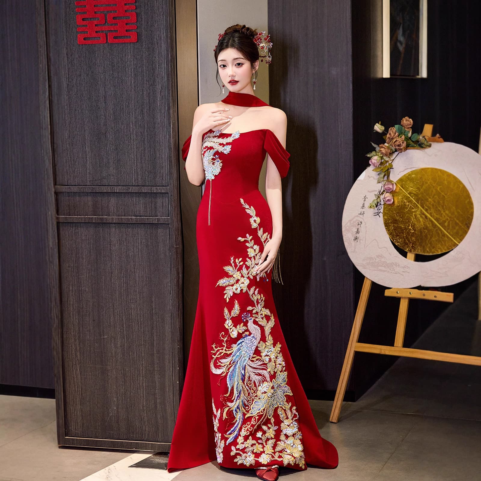 New Chinese style beautiful toast attire bride heavy industry dressing gown women's high-end super fairy engagement dress skirt women's high-end return home