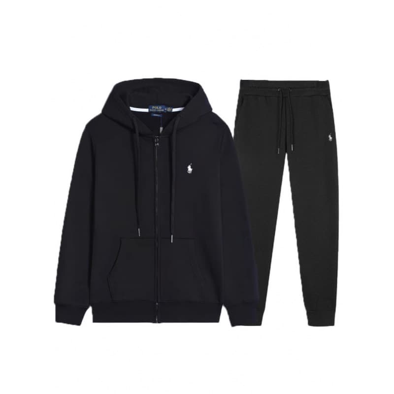 Spring/Autumn Set RF Embroidered Zip-Up Hoodie Men's and Women's Hooded Jacket + Pants Set Casual Trendy