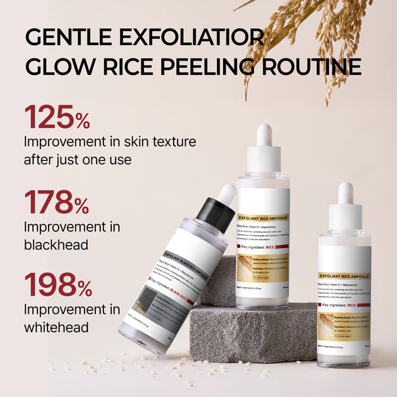 Cross-border spot rice and black rice exfoliating essence