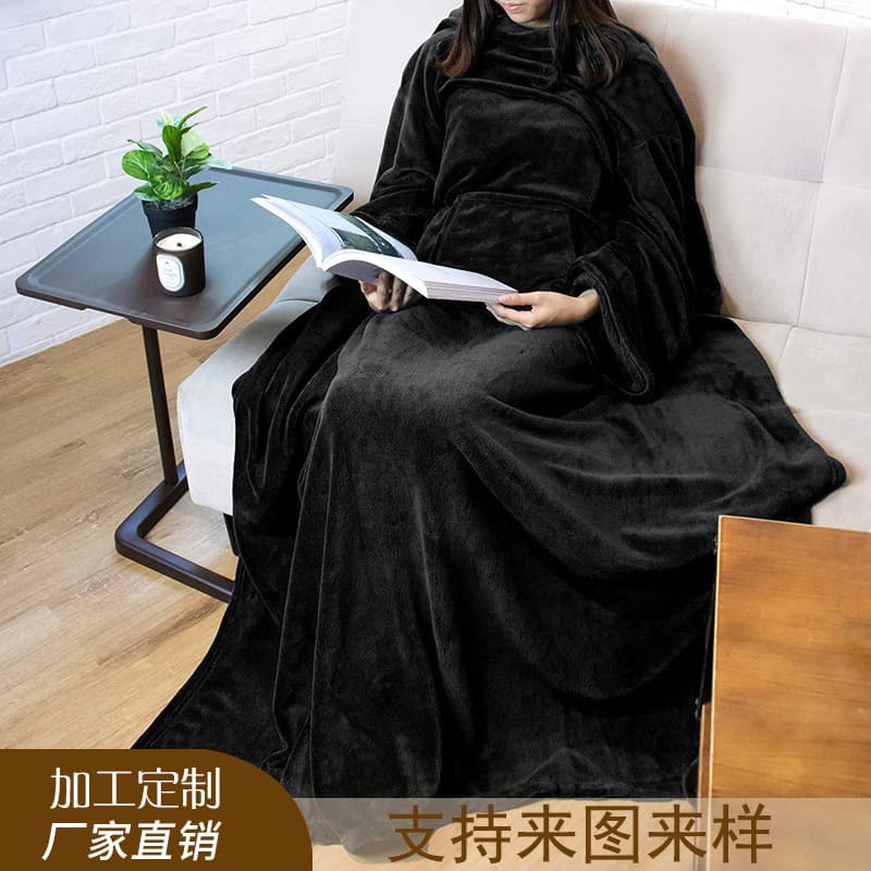 Amazon TV Blanket Fleece Throw Wearable Multi-functional Anti-static Flannel Lazy Flannel Sleeve Cross-border