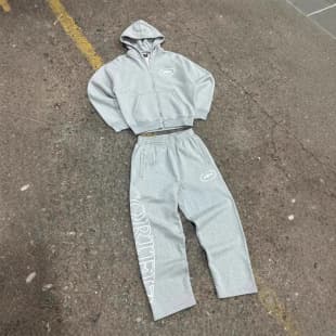 Corteiz Alcatraz New Style American Streetwear INS Hoodie Zip-Up Cardigan Jacket Loose Fit Sweatpants Set