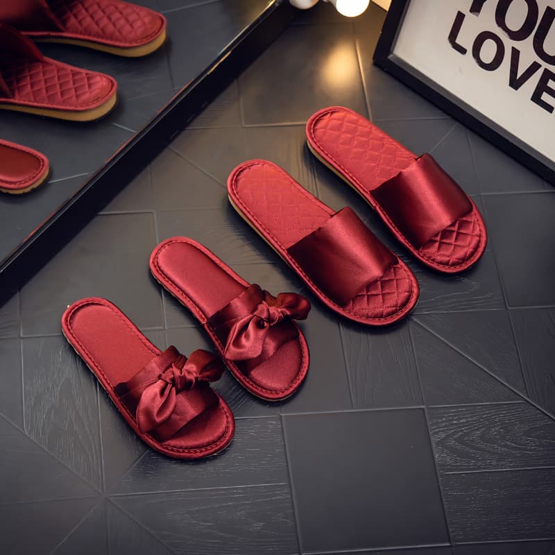 Wedding Slippers for Bride Morning Robe, Festive Red Wedding Shoes, Premium Light Luxury, Drop Shipping