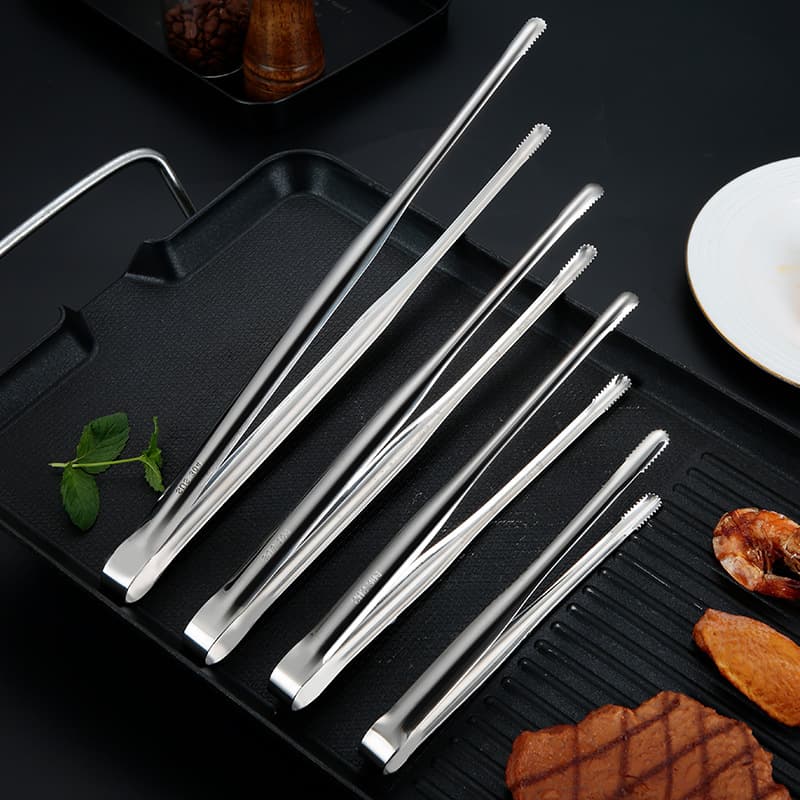 304 Stainless Steel Food Tongs, Kitchen Supplies, Food Grilling Tongs, Steak Tongs, Japanese-style Home Use Extended BBQ Tongs