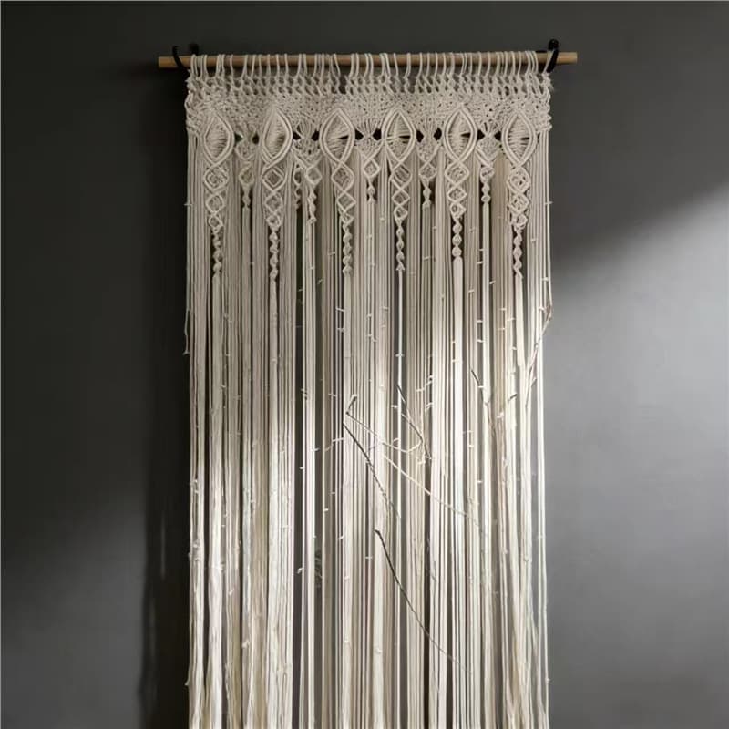 New Handwoven Bohemian Tassel Door Curtain for Bedroom Partition Hallway Corridor No-Drilling Decorative Curtain