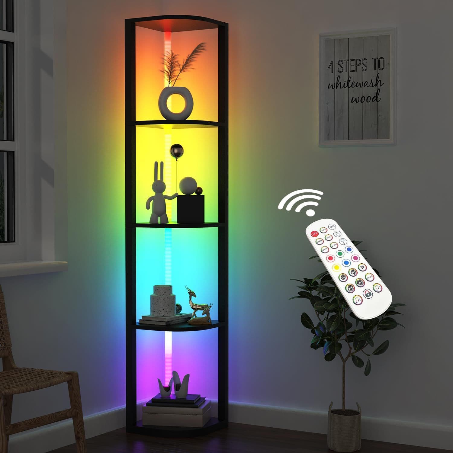 360° Colorful Ambient Floor Lamp Display Lamp Side Glow APP Remote Control Living Room Bedroom Bedside Lamp