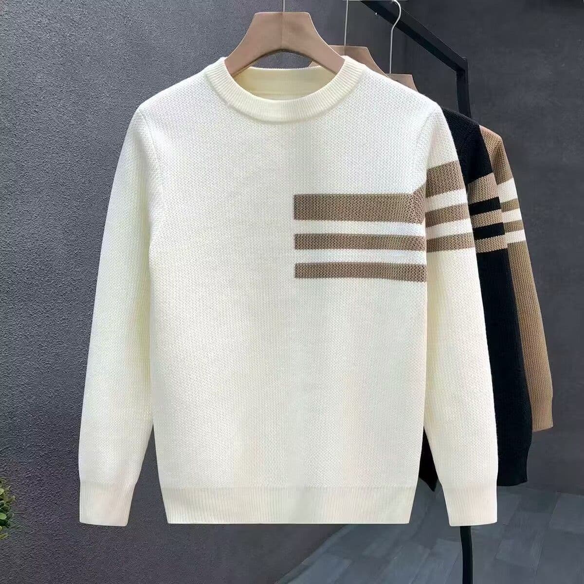 Autumn Winter New Men's Stylish Versatile Round Neck High Neck Sweater Men's Popular Inner Knitwear Thickened Base Layer Top