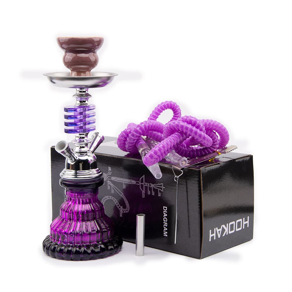 Cross-border hot selling Arabic hookah set purple four-layer small single and double tube acrylic hookah accessories shisha
