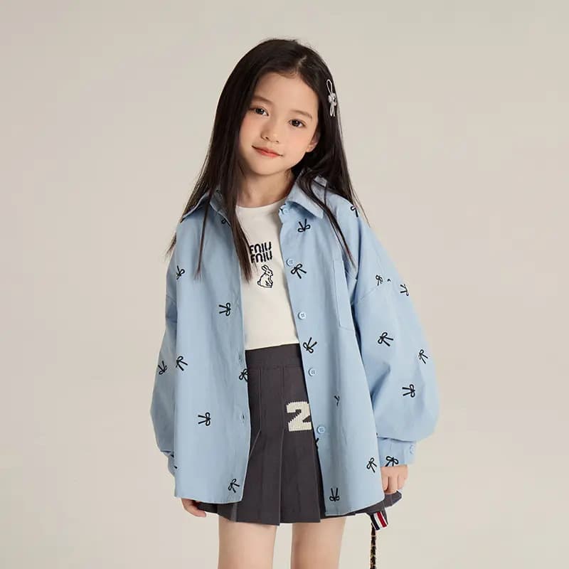 Girls' shirts spring and autumn 2025 new style children's clothing little girls spring casual shirts children's spring jackets