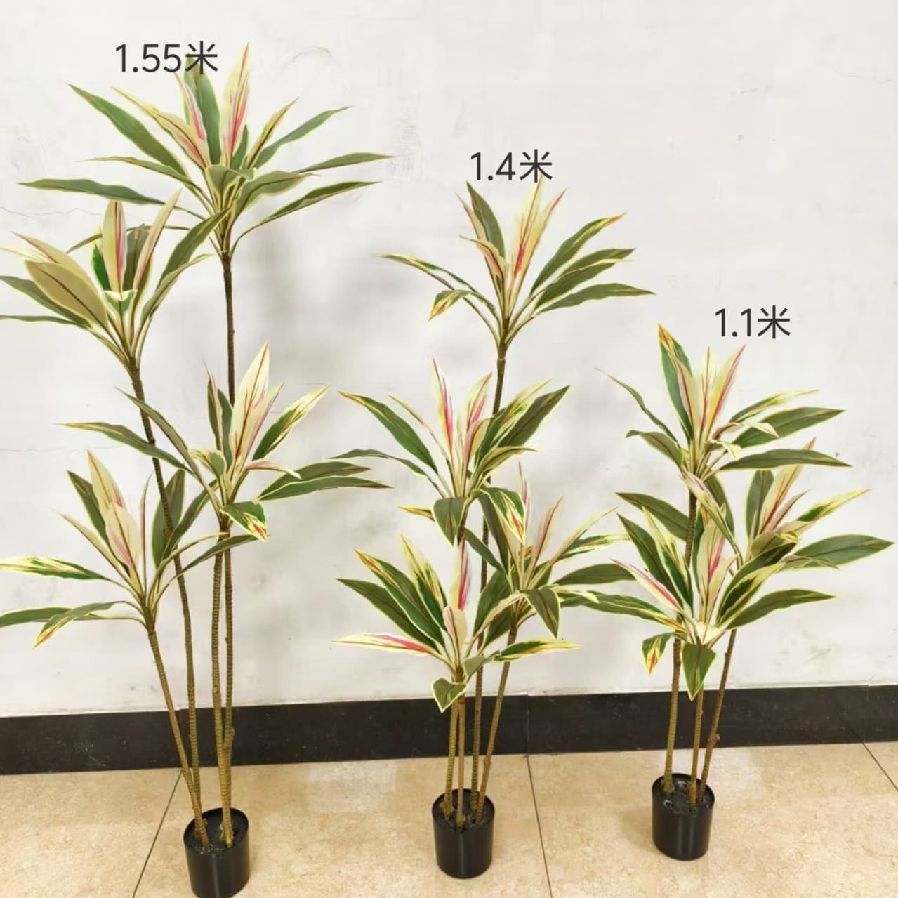 Large Beautiful Green Artificial Plant Simulation Cordyline Leaves Nordic Indoor Potted Plant Decoration Ornament High Simulation Home Decor