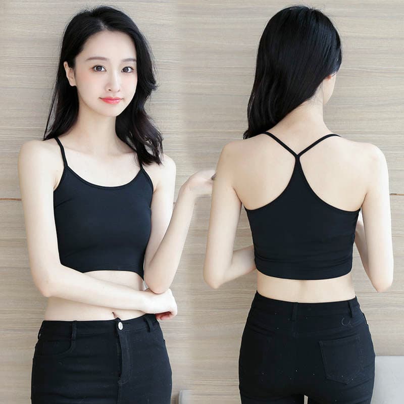 Hot Girl Sexy Back Camisole Top Women Summer Sexy Outerwear Short Crop Top Versatile Slimming Camisole
