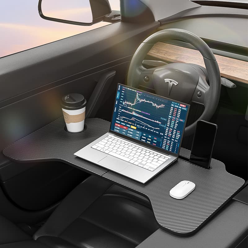 Car Desk for Tesla Model 3/Y Folding Table for Computer Work and Dining in Car, Foldable