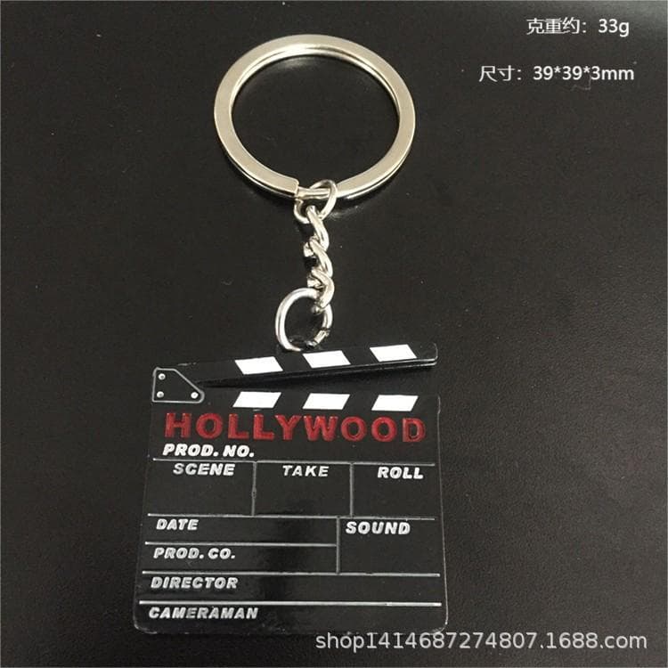 In Stock Wholesale HOLLYWOOD Film Festival Movie TV Clapperboard Keychain Cannes Clapperboard Gift