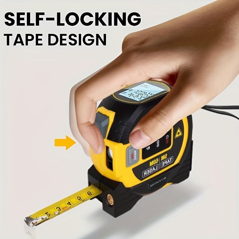 Laser Tape Measure 3-in-1 Digital Tape Measure High-Precision Laser Distance Meter Steel Tape Measure Cross-Line for Room Measurement Cross-Border
